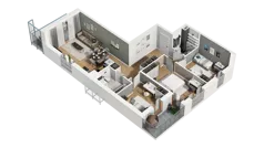 4 pokoje, mieszkanie 70,16 m², piętro 1, oferta nr C/4, Przystań Brzeźno - etap II, Gdańsk, Brzeźno, ul. Uczniowska