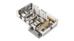 4 pokoje, mieszkanie 64,67 m², piętro 1, oferta nr B/5, Osiedle Warszawska - etap III, Gdańsk, Ujeścisko-Łostowice, Ujeścisko, ul. Warszawska
