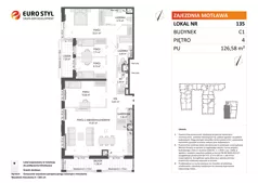 5 pokoi, mieszkanie 126,58 m², piętro 4, oferta nr C1/135, Zajezdnia Motława - bud C1, Gdańsk, Śródmieście, Dolne Miasto, ul. Kurza