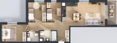 4 pokoje, mieszkanie 68,03 m², piętro 1, oferta nr B/8, Przystań Brzeźno - etap II, Gdańsk, Brzeźno, ul. Uczniowska
