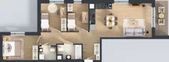 4 pokoje, mieszkanie 68,26 m², piętro 2, oferta nr B/16, Przystań Brzeźno - etap II, Gdańsk, Brzeźno, ul. Uczniowska