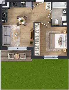 2 pokoje, mieszkanie 37,90 m², piętro 2, oferta nr C/36, Przystań Brzeźno - etap II, Gdańsk, Brzeźno, ul. Uczniowska