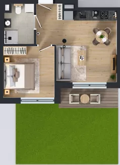 2 pokoje, mieszkanie 37,67 m², parter, oferta nr C/26, Przystań Brzeźno - etap II, Gdańsk, Brzeźno, ul. Uczniowska