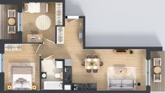 3 pokoje, mieszkanie 57,82 m², piętro 1, oferta nr C/7, Przystań Brzeźno - etap II, Gdańsk, Brzeźno, ul. Uczniowska