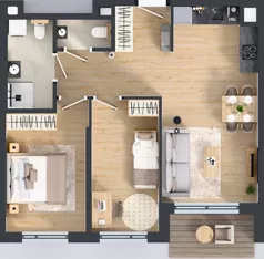 3 pokoje, mieszkanie 58,26 m², piętro 1, oferta nr D/10, Przystań Brzeźno - etap II, Gdańsk, Brzeźno, ul. Uczniowska