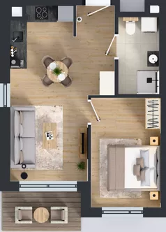 2 pokoje, mieszkanie 39,16 m², piętro 1, oferta nr D/13, Przystań Brzeźno - etap II, Gdańsk, Brzeźno, ul. Uczniowska