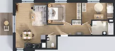 3 pokoje, mieszkanie 60,19 m², piętro 1, oferta nr D/14, Przystań Brzeźno - etap II, Gdańsk, Brzeźno, ul. Uczniowska