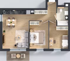 3 pokoje, mieszkanie 56,27 m², piętro 1, oferta nr A1/2, Gdańskie Zacisze, Gdańsk, Kokoszki, ul. Bysewska