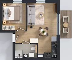 2 pokoje, mieszkanie 35,39 m², piętro 1, oferta nr A1/4, Gdańskie Zacisze, Gdańsk, Kokoszki, ul. Bysewska