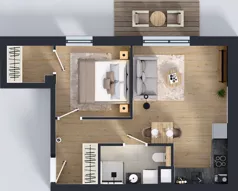 2 pokoje, mieszkanie 36,67 m², piętro 2, oferta nr B1/6, Gdańskie Zacisze, Gdańsk, Kokoszki, ul. Bysewska