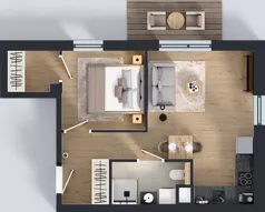2 pokoje, mieszkanie 37,73 m², piętro 1, oferta nr B2/3, Gdańskie Zacisze, Gdańsk, Kokoszki, ul. Bysewska