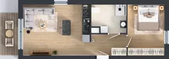 2 pokoje, mieszkanie 43,58 m², piętro 1, oferta nr B2/5, Gdańskie Zacisze, Gdańsk, Kokoszki, ul. Bysewska