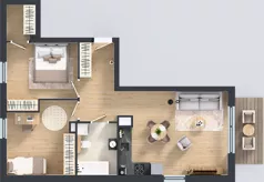 3 pokoje, mieszkanie 59,72 m², piętro 2, oferta nr B3/6, Gdańskie Zacisze, Gdańsk, Kokoszki, ul. Bysewska
