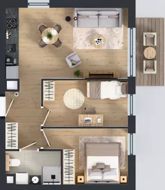 3 pokoje, mieszkanie 49,73 m², piętro 1, oferta nr C2/5, Gdańskie Zacisze, Gdańsk, Kokoszki, ul. Bysewska