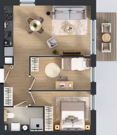3 pokoje, mieszkanie 48,72 m², piętro 2, oferta nr C2/8, Gdańskie Zacisze, Gdańsk, Kokoszki, ul. Bysewska