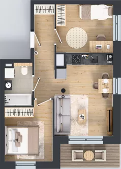 3 pokoje, mieszkanie 46,41 m², piętro 1, oferta nr A/7, Osiedle Warszawska - etap IV, Gdańsk, Ujeścisko-Łostowice, Ujeścisko, ul. Warszawska