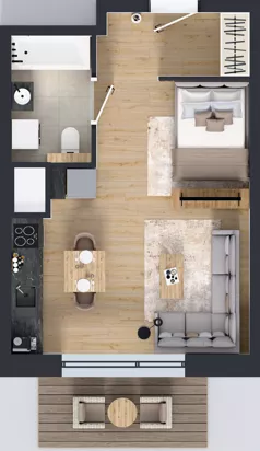 1 pokój, mieszkanie 31,23 m², piętro 4, oferta nr A/27, Osiedle Warszawska - etap IV, Gdańsk, Ujeścisko-Łostowice, Ujeścisko, ul. Warszawska