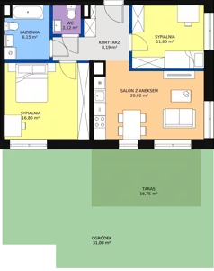 3 pokoje, mieszkanie 67,40 m², piętro 1, oferta nr CD/89, DOKI Living, Gdańsk, Śródmieście, ul. Popiełuszki / Rybaki Górne