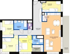 5 pokoi, mieszkanie 121,48 m², piętro 7, oferta nr CD/168, DOKI Living, Gdańsk, Śródmieście, ul. Popiełuszki / Rybaki Górne