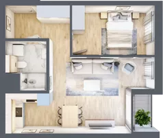 2 pokoje, mieszkanie 41,91 m², piętro 2, oferta nr G/24, DOKI Living - etap II, Gdańsk, Śródmieście, ul. Popiełuszki / Rybaki Górne