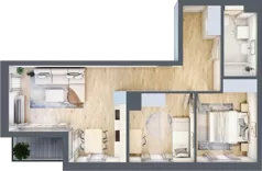 3 pokoje, mieszkanie 55,94 m², piętro 3, oferta nr G/26, DOKI Living - etap II, Gdańsk, Śródmieście, ul. Popiełuszki / Rybaki Górne