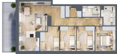 5 pokoi, mieszkanie 98,04 m², piętro 6, oferta nr G/59, DOKI Living - etap II, Gdańsk, Śródmieście, ul. Popiełuszki / Rybaki Górne