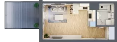 1 pokój, mieszkanie 29,44 m², piętro 1, oferta nr G/71, DOKI Living - etap II, Gdańsk, Śródmieście, ul. Popiełuszki / Rybaki Górne