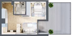1 pokój, mieszkanie 35,62 m², piętro 1, oferta nr G/77, DOKI Living - etap II, Gdańsk, Śródmieście, ul. Popiełuszki / Rybaki Górne