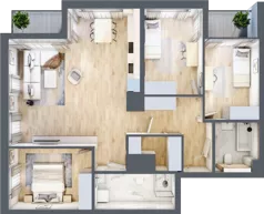 4 pokoje, mieszkanie 93,31 m², piętro 6, oferta nr G/129, DOKI Living - etap II, Gdańsk, Śródmieście, ul. Popiełuszki / Rybaki Górne