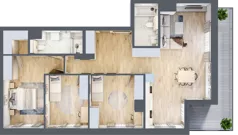 4 pokoje, mieszkanie 99,86 m², piętro 7, oferta nr G/141, DOKI Living - etap II, Gdańsk, Śródmieście, ul. Popiełuszki / Rybaki Górne