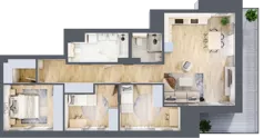 4 pokoje, mieszkanie 84,67 m², piętro 8, oferta nr G/142, DOKI Living - etap II, Gdańsk, Śródmieście, ul. Popiełuszki / Rybaki Górne