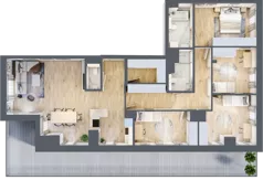 5 pokoi, mieszkanie 123,31 m², piętro 8, oferta nr G/143, DOKI Living - etap II, Gdańsk, Śródmieście, ul. Popiełuszki / Rybaki Górne