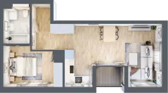 2 pokoje, mieszkanie 45,16 m², piętro 3, oferta nr G/180, DOKI Living - etap II, Gdańsk, Śródmieście, ul. Popiełuszki / Rybaki Górne