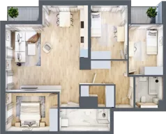 4 pokoje, mieszkanie 93,31 m², piętro 6, oferta nr G/209, DOKI Living - etap II, Gdańsk, Śródmieście, ul. Popiełuszki / Rybaki Górne