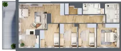 5 pokoi, mieszkanie 99,38 m², piętro 7, oferta nr G/217, DOKI Living - etap II, Gdańsk, Śródmieście, ul. Popiełuszki / Rybaki Górne