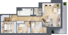 4 pokoje, mieszkanie 84,67 m², piętro 8, oferta nr G/222, DOKI Living - etap II, Gdańsk, Śródmieście, ul. Popiełuszki / Rybaki Górne