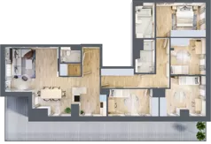 5 pokoi, mieszkanie 117,92 m², piętro 8, oferta nr G/223, DOKI Living - etap II, Gdańsk, Śródmieście, ul. Popiełuszki / Rybaki Górne