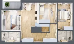3 pokoje, mieszkanie 73,54 m², piętro 8, oferta nr G/224, DOKI Living - etap II, Gdańsk, Śródmieście, ul. Popiełuszki / Rybaki Górne