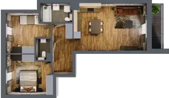 3 pokoje, mieszkanie 64,49 m², piętro 1, oferta nr C8/2, Konstelacja etap II, Gdynia, Pogórze, ul. Paderewskiego