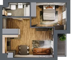2 pokoje, mieszkanie 41,73 m², piętro 1, oferta nr C8/23, Konstelacja etap II, Gdynia, Pogórze, ul. Paderewskiego