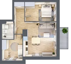 3 pokoje, mieszkanie 54,25 m², piętro 4, oferta nr B2/51, Osiedle przy Błoniach 3 - etap II, Rumia, Janowo, ul. Błoń Janowskich