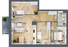 4 pokoje, mieszkanie 66,20 m², piętro 1, oferta nr B4/5, Osiedle przy Błoniach 3 - etap II, Rumia, Janowo, ul. Błoń Janowskich