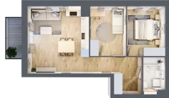 3 pokoje, mieszkanie 55,30 m², piętro 3, oferta nr B4/45, Osiedle przy Błoniach 3 - etap II, Rumia, Janowo, ul. Błoń Janowskich