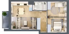 3 pokoje, mieszkanie 54,45 m², piętro 2, oferta nr B4/63, Osiedle przy Błoniach 3 - etap II, Rumia, Janowo, ul. Błoń Janowskich