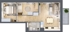 3 pokoje, mieszkanie 51,44 m², piętro 4, oferta nr B4/68, Osiedle przy Błoniach 3 - etap II, Rumia, Janowo, ul. Błoń Janowskich