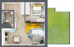 2 pokoje, mieszkanie 42,85 m², parter, oferta nr B1/1, Leśna Góra, Gdańsk, Brętowo, Niedźwiednik, ul. Leśna Góra