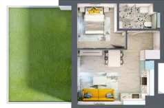 2 pokoje, mieszkanie 35,68 m², parter, oferta nr B1/5, Leśna Góra, Gdańsk, Brętowo, Niedźwiednik, ul. Leśna Góra