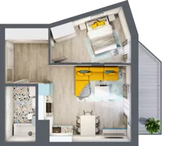 2 pokoje, mieszkanie 40,44 m², piętro 1, oferta nr B1/10, Leśna Góra, Gdańsk, Brętowo, Niedźwiednik, ul. Leśna Góra