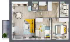 3 pokoje, mieszkanie 62,62 m², piętro 1, oferta nr B1/12, Leśna Góra, Gdańsk, Brętowo, Niedźwiednik, ul. Leśna Góra