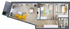 3 pokoje, mieszkanie 59,61 m², piętro 1, oferta nr B1/17, Leśna Góra, Gdańsk, Brętowo, Niedźwiednik, ul. Leśna Góra